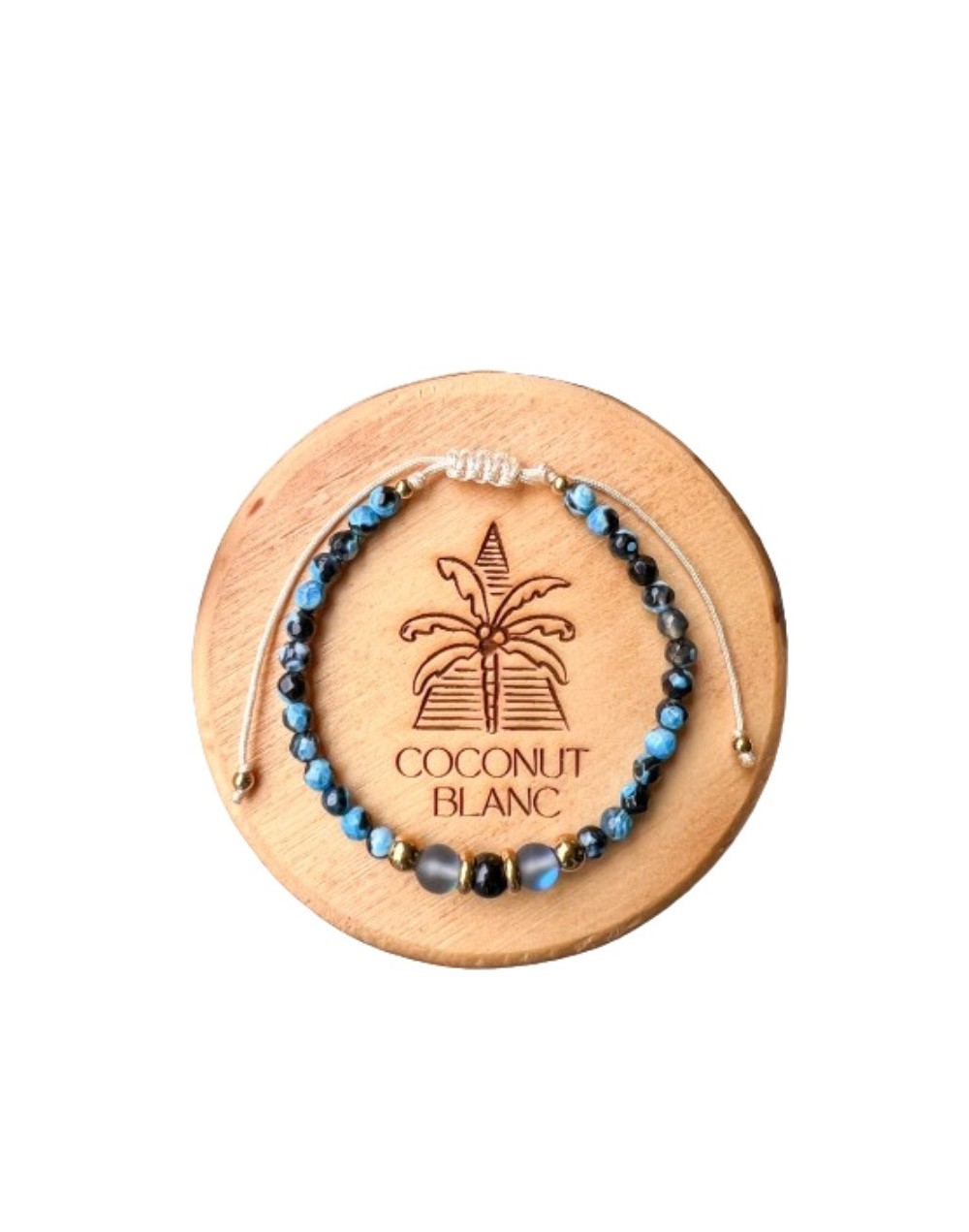 Pulsera ajustable piedras naturales de turmalina, cuarzo humo aura y ágata.