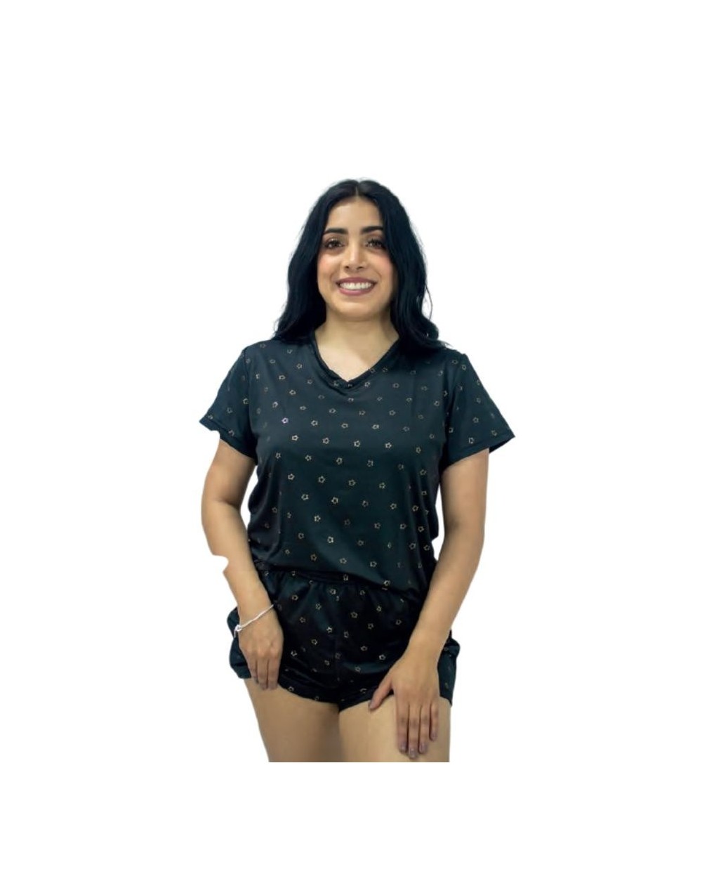 Pijama licrada estrellas doradas