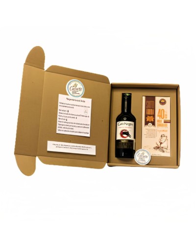 Caja experiencial vino 187ml y barra de chocolate santo aroma