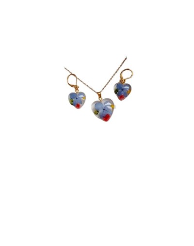 Juego de collar y aretes gratitud.