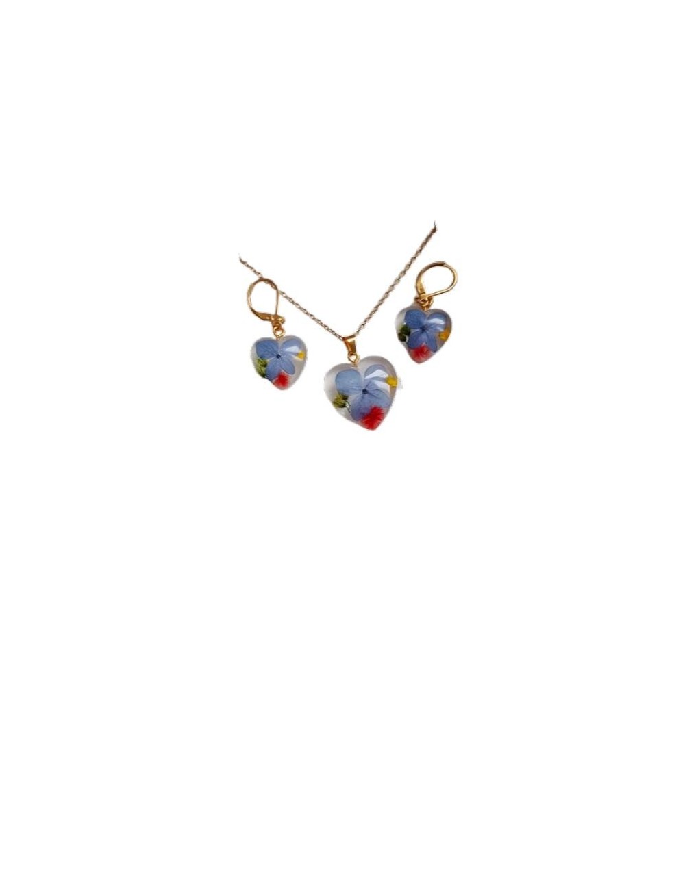 Juego de collar y aretes gratitud.