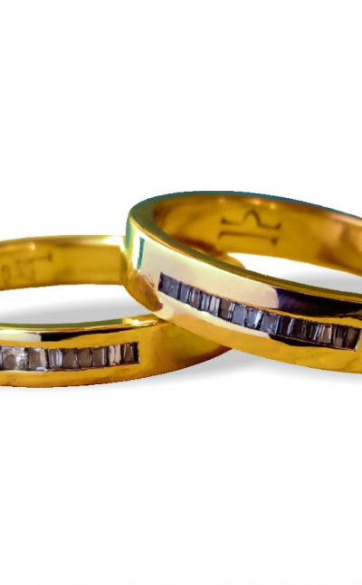 Argollas de matrimonio planas con diamantes colección tradicional
