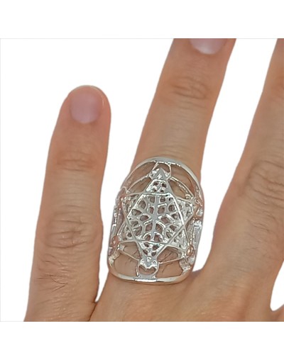 Anillo Protección Cubo de Metatrón unisex