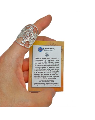 Anillo Protección Cubo de Metatrón unisex