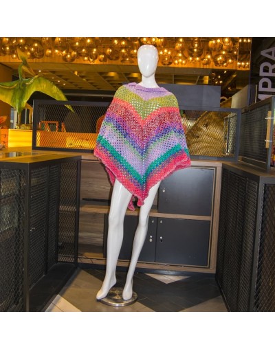 Poncho para mujer tejido a mano