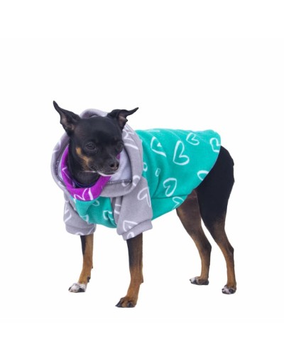 Buzo para perrita mini corazones verde
