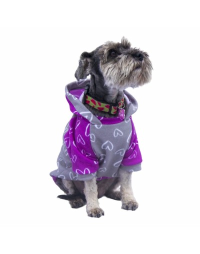 Buzo para perrita mini corazones fucsia