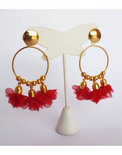 Arete Flor Del Valle – Rojo