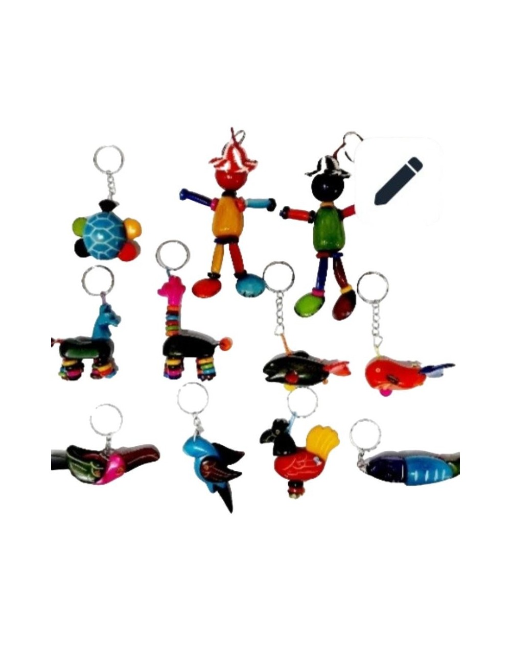 Llaveros de animalitos en tagua