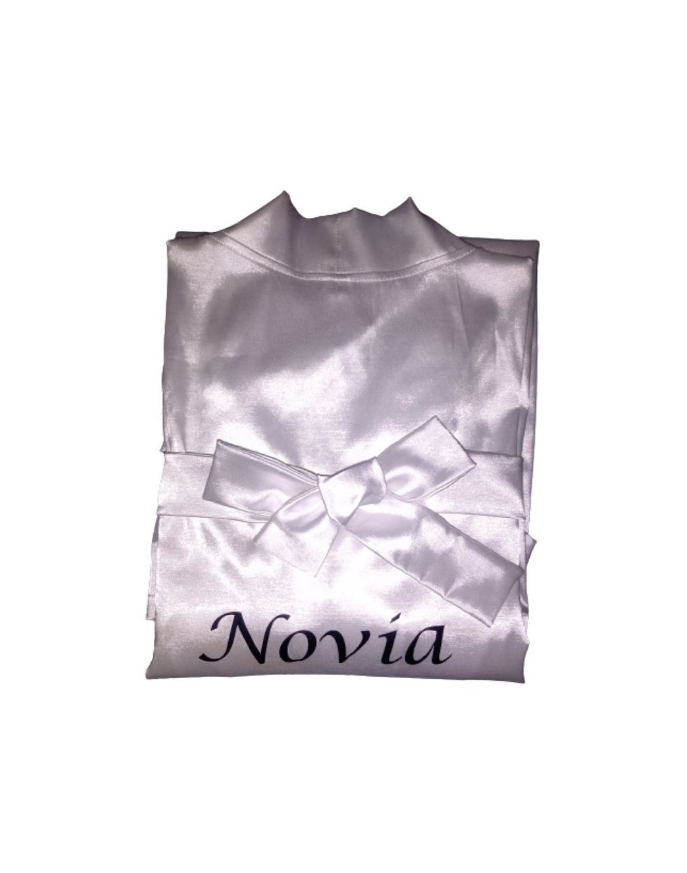 Bata levantadora personalizada en satin para novia