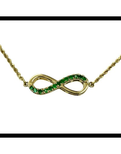 Gargantilla amor infinito oro amarillo 18k esmeralda natural colombiana