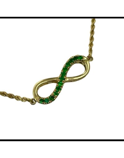 Gargantilla amor infinito oro amarillo 18k esmeralda natural colombiana