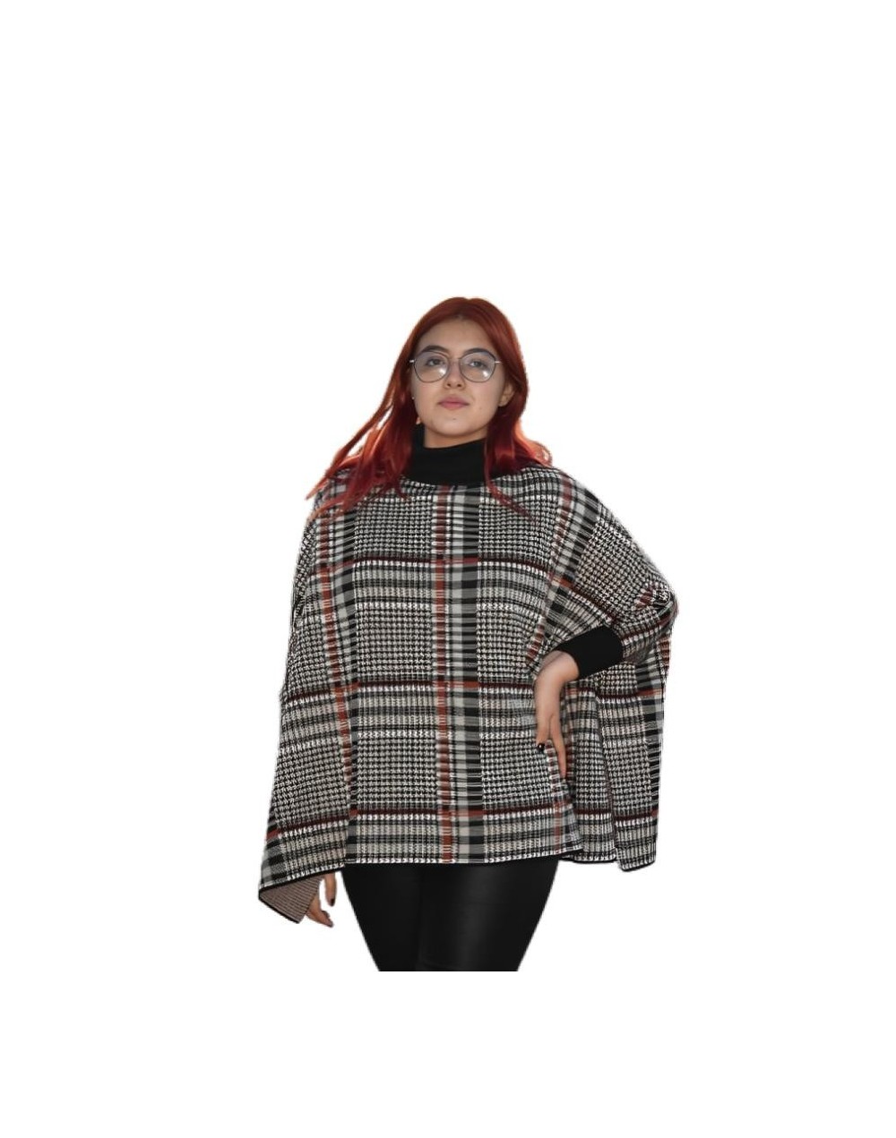 Ruana tejida con diseño