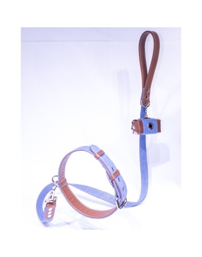 Combo collar denim