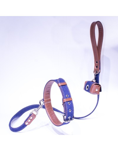 Combo collar denim