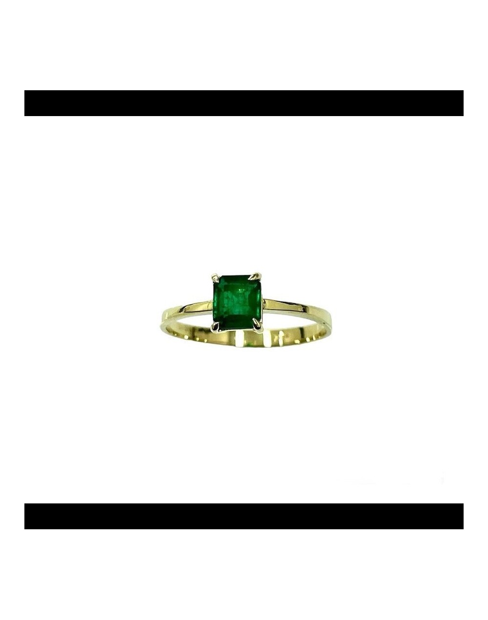 Anillo en Oro 18k y Esmeralda Natural Colombiana de la Mina Muzo