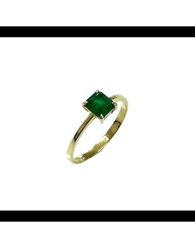Anillo en Oro 18k y Esmeralda Natural Colombiana de la Mina Muzo