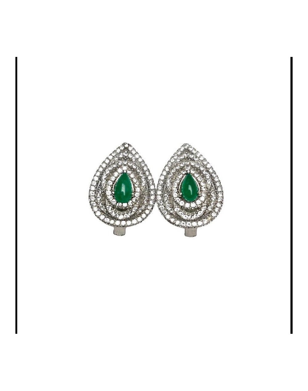 Aretes plata de ley 925 con baño de rodio 1.84 ct esmeraldas colombianas naturales
