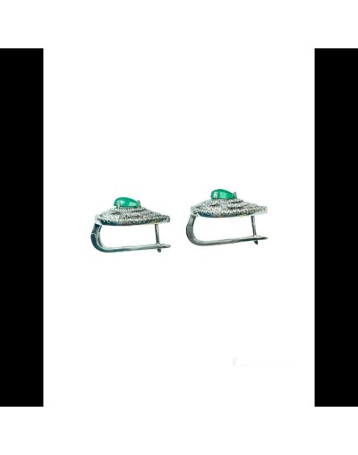 Aretes plata de ley 925 con baño de rodio 1.84 ct esmeraldas colombianas naturales