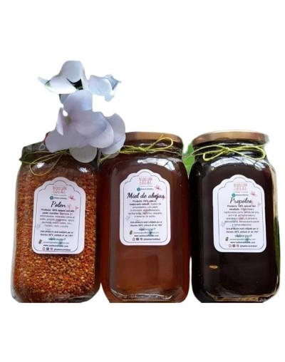 Combo superpoderoso miel de abejas, polen, propóleo 100% puro, natural y orgánico. Diferentes presentaciones.