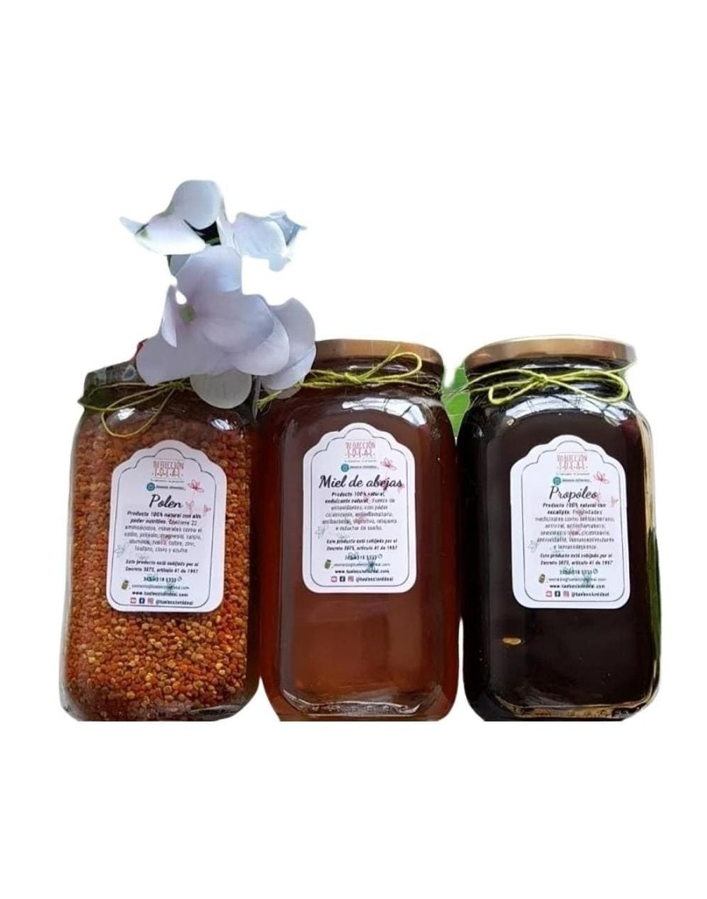 Combo superpoderoso miel de abejas, polen, propóleo 100% puro, natural y orgánico. Diferentes presentaciones.