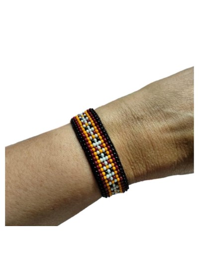 Pulsera hombre tejida en mostacillas