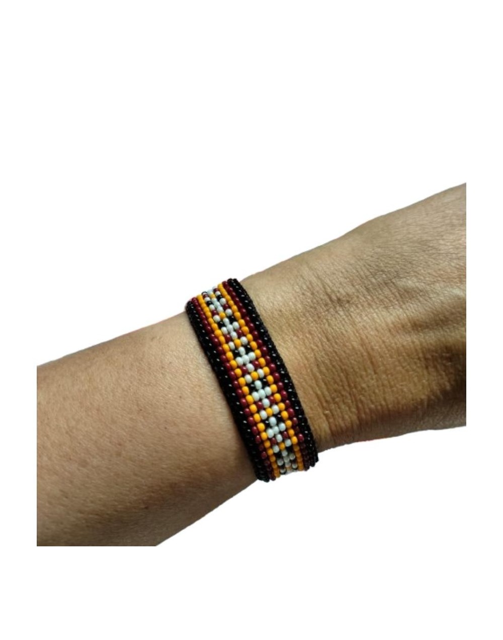 Pulsera hombre tejida en mostacillas