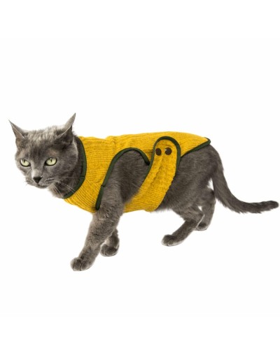 Chaleco tejido para gato -michin amarillo