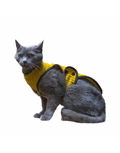 Chaleco tejido para gato -michin amarillo