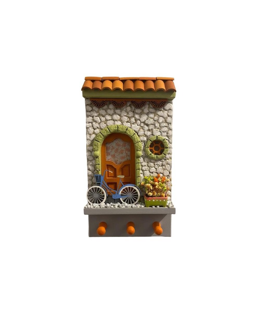 Fachadas para colgar llaves con pared piedra