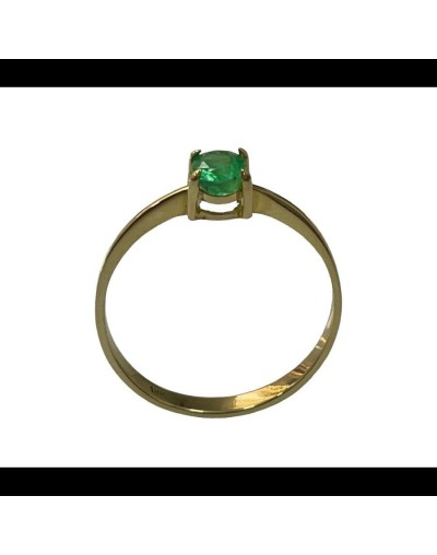 Anillo en Oro de 18K y Esmeralda Colombiana Natural Talla Oval Disponible para la venta Ya