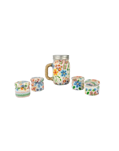Juego de frascos flores