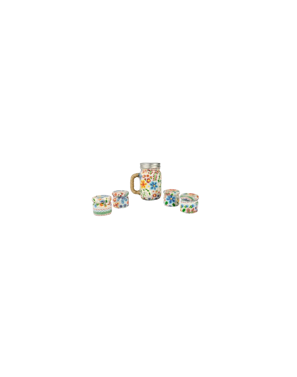 Juego de frascos flores