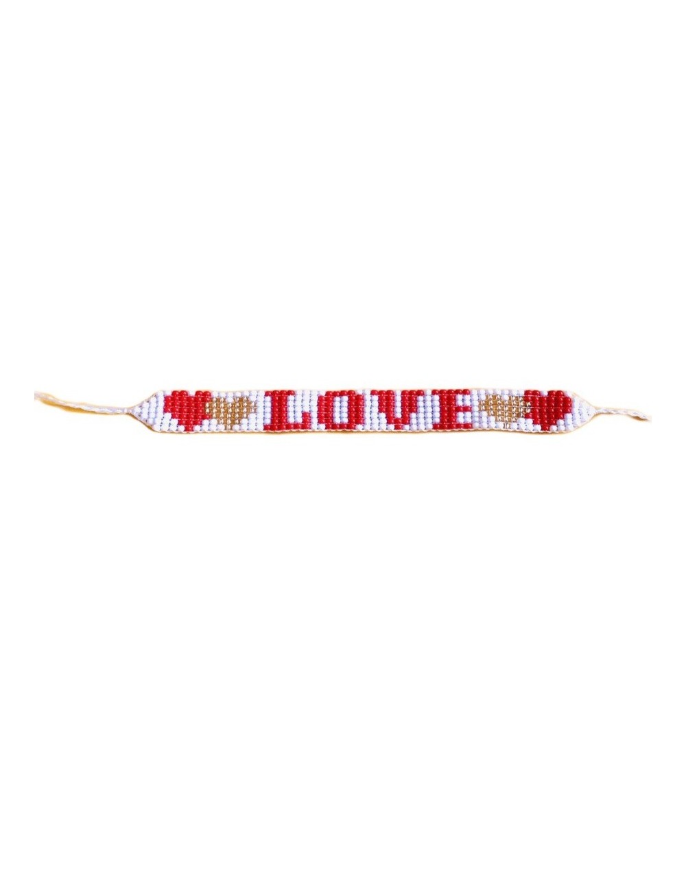 Pulsera en mostacilla con la palabra love