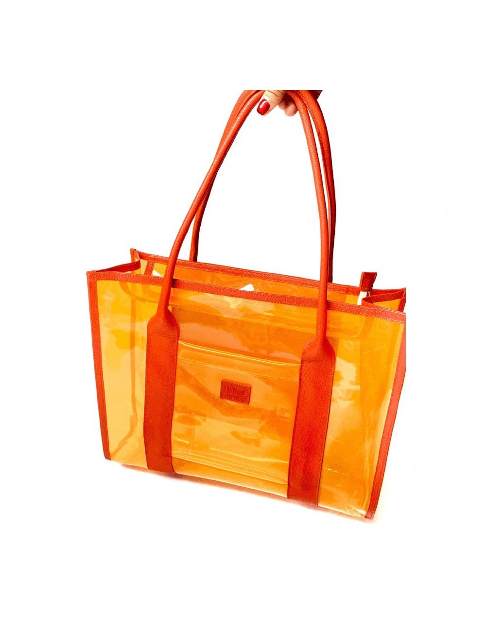 Transparent totebag tangerine