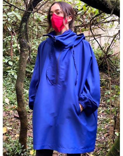Ruana Azul con Capota