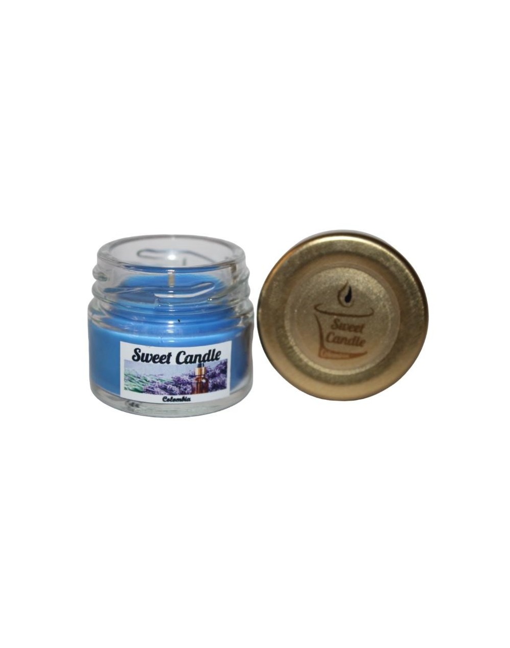 Velas pequeñas azules lavanda