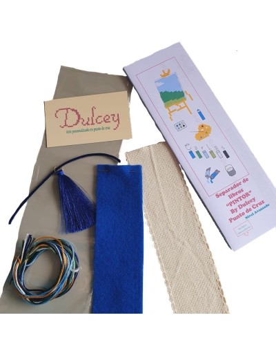 kit Separador de Libros - Pintor - Punto de cruz 