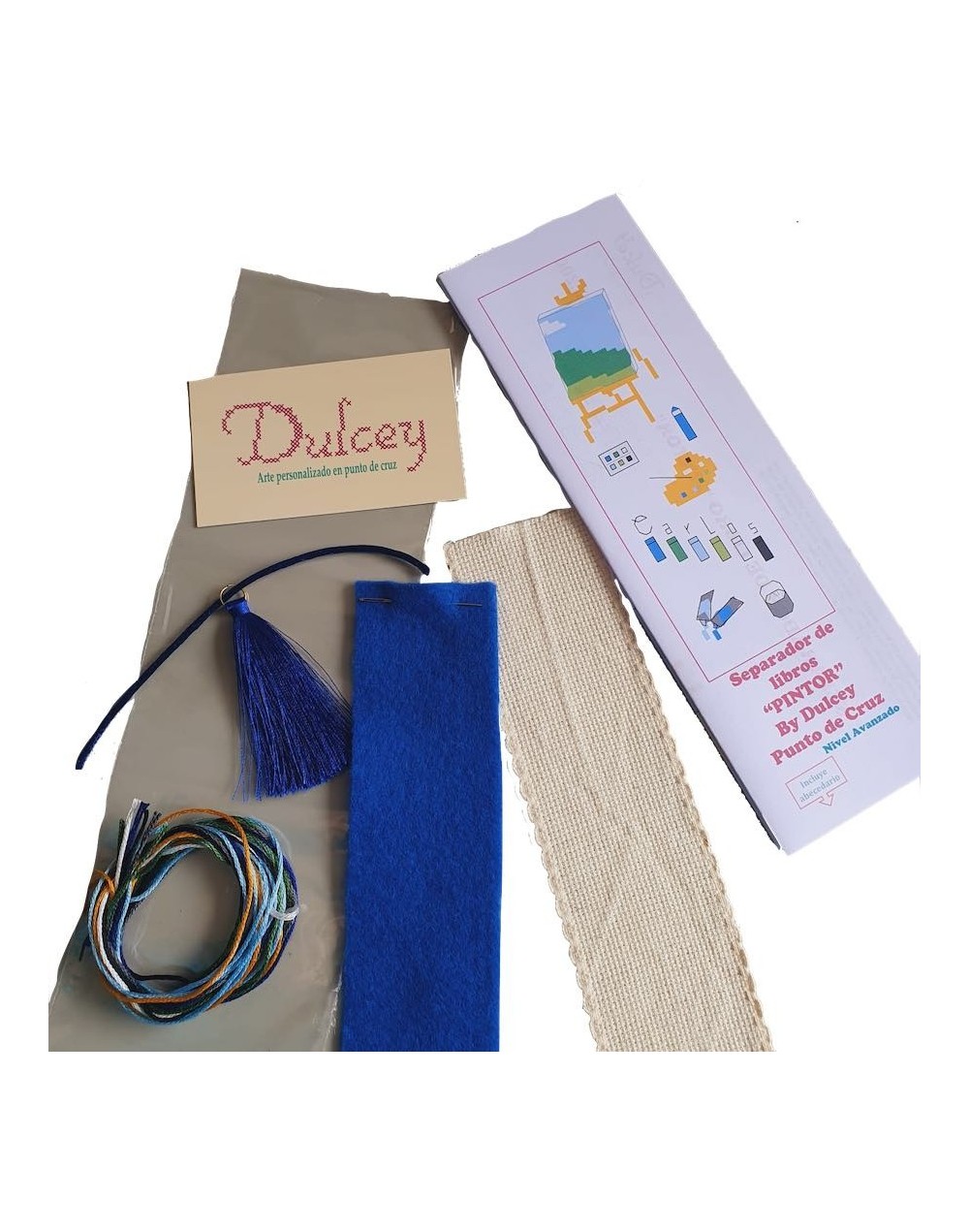 kit Separador de Libros - Pintor - Punto de cruz 
