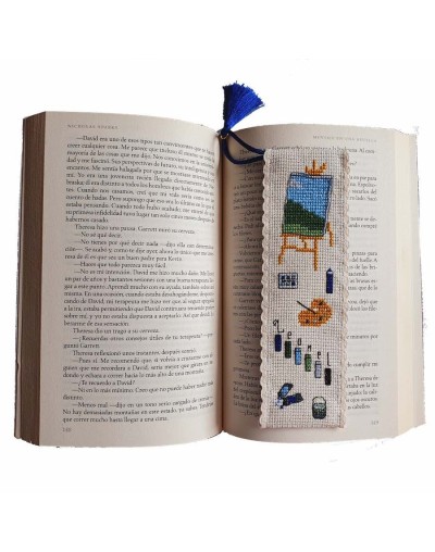 kit Separador de Libros - Pintor - Punto de cruz 