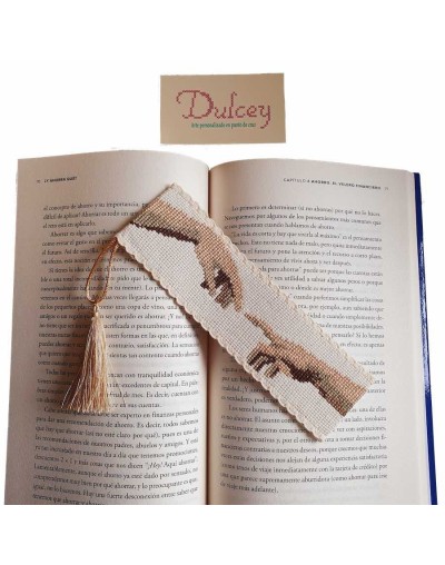 kit Separador de Libros - La Creación de Adán - Punto de cruz