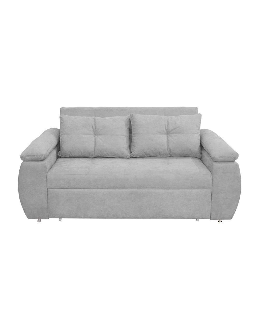 Sofá cama chelsea 3 puestos color gris claro + 2 cojines