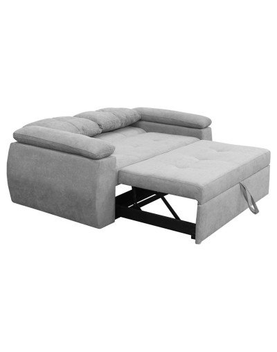 Sofá cama chelsea 3 puestos color gris claro + 2 cojines