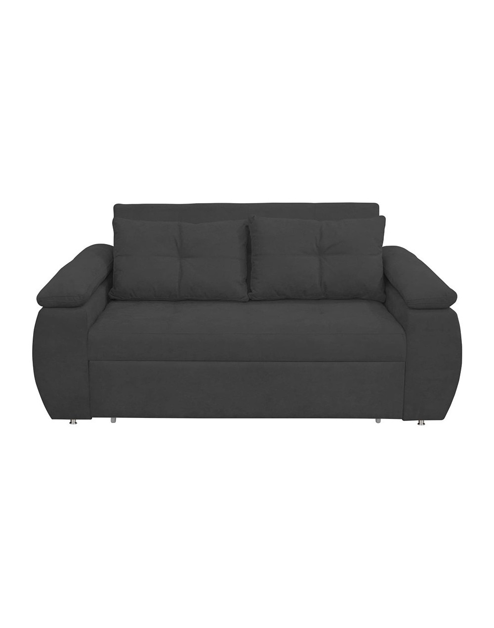Sofá cama chelsea 3 puestos color gris oscuro + 2 cojines