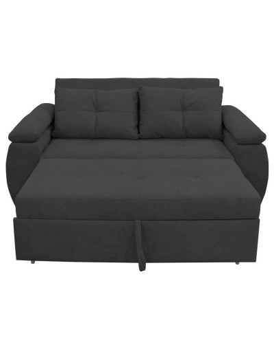 Sofá cama chelsea 3 puestos color gris oscuro + 2 cojines