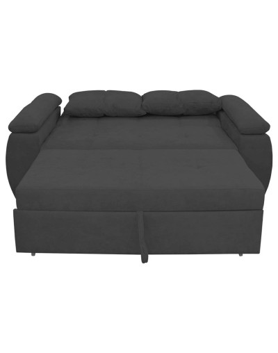 Sofá cama chelsea 3 puestos color gris oscuro + 2 cojines