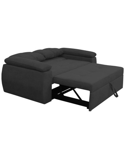 Sofá cama chelsea 3 puestos color gris oscuro + 2 cojines