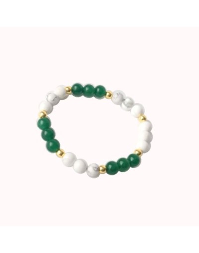 Jade y howlita pulsera