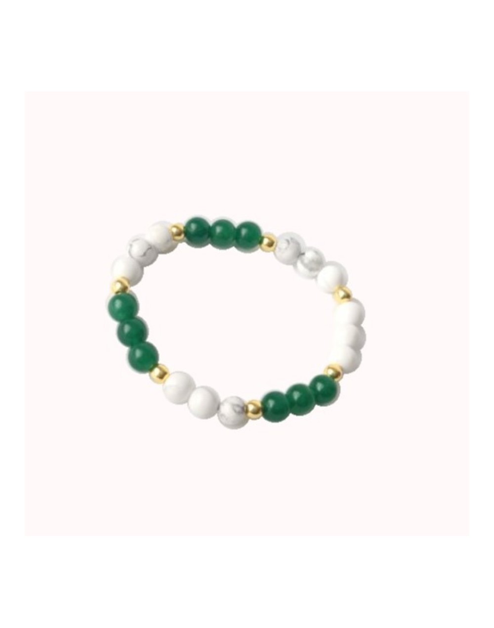 Jade y howlita pulsera