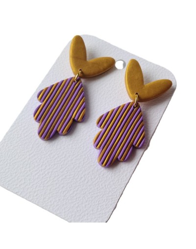 Aretes arcilla polimérica con corazón